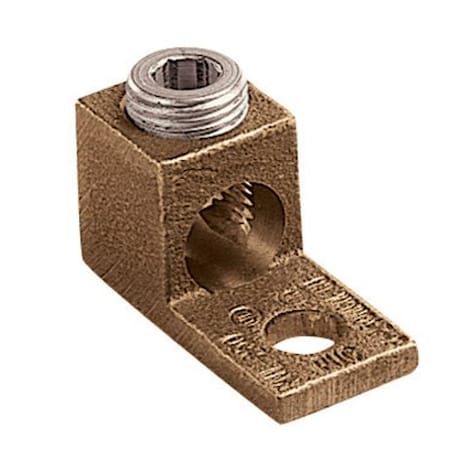 Panduit Mechanical Lug, 500 kcmil Max, 1 Hole, 1/2 in Stud, Copper PNL-500-3